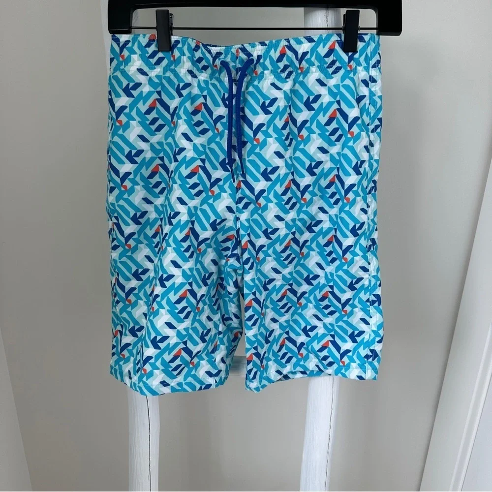 Abercrombie Kids Blue and White Board Shorts Quick-Dry Swim Size Large 14
